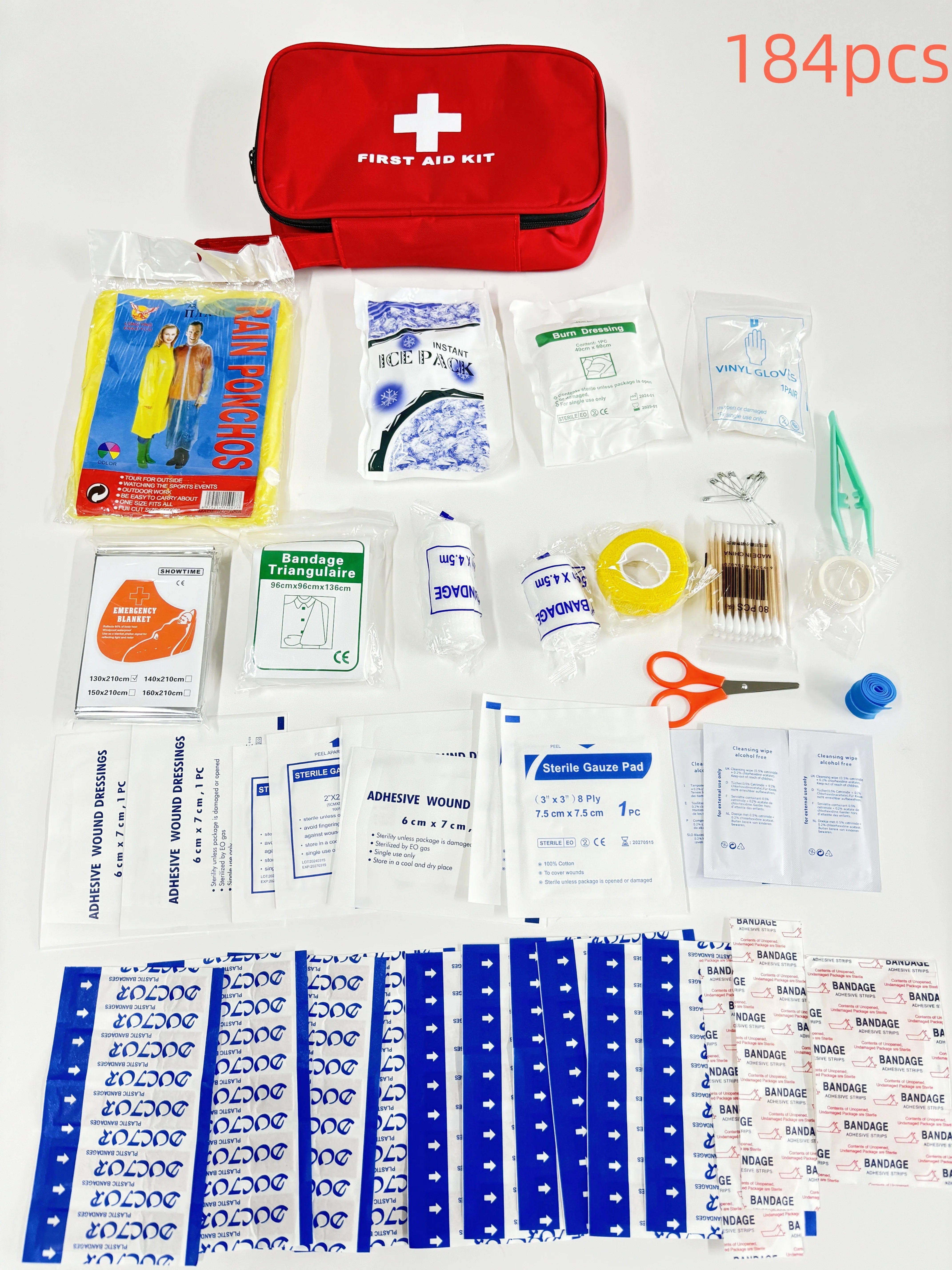 Portable Emergency First Aid Kit – Medical Bag for Home, Travel, Camping & Survival